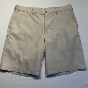 Peter Millar Surge Performance Golf Shorts Mens 34 Beige Polyester 9" Inseam
